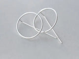 925 Silver Open Circle & Bar Geometric Earrings