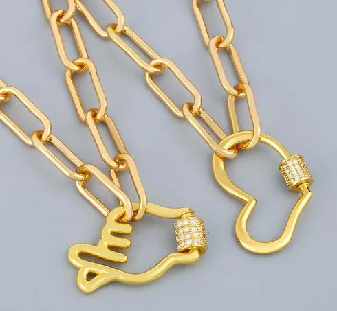 Exaggerated Multicolor CZ Necklace Clavicle Snake Chain Choker Pendant