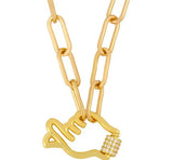 Exaggerated Multicolor CZ Necklace Clavicle Snake Chain Choker Pendant