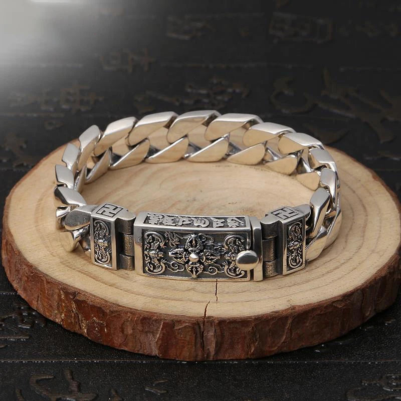 925 Silver Cuban Link Bracelets for Men 18/20/22CM Chain