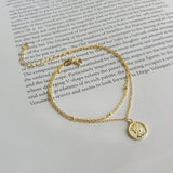 925 Silver Multi-Rows Portrait Coin Beads Chain Bracelet