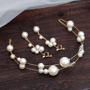 Beaded Hairband Women Bridal Pearl Headband Wedding Accessories
