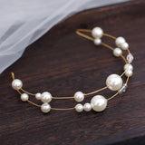 Beaded Hairband Women Bridal Pearl Headband Wedding Accessories