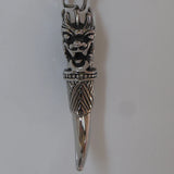 Dragon Head Horn Pendant Necklace Stainless Steel Basket Chain
