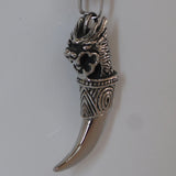 Dragon Head Horn Pendant Necklace Stainless Steel Basket Chain