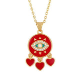 Multicolor CZ Zircon Necklace Copper Snake Chain Pendant