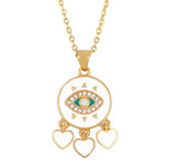 Multicolor CZ Zircon Necklace Copper Snake Chain Pendant
