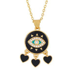 Multicolor CZ Zircon Necklace Copper Snake Chain Pendant