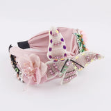 Flannel Butterfly Rhinestone Headband Girls Fairy Hair Ornament