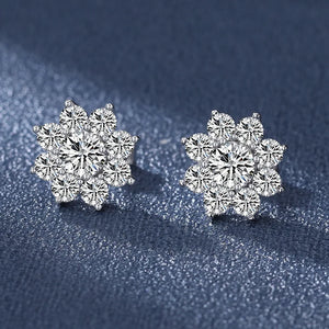 Moissanite Silver 925 Earrings Modern Women's Jewelry