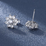 Moissanite Silver 925 Earrings Modern Women's Jewelry