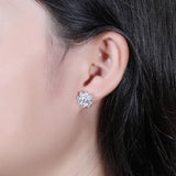 Moissanite Silver 925 Earrings Modern Women's Jewelry