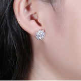 Moissanite Silver 925 Earrings Modern Women's Jewelry