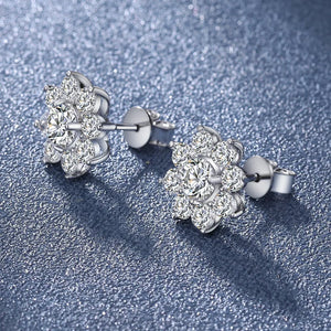 Moissanite Silver 925 Earrings Modern Women's Jewelry
