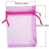100pcs Mix Colors Jewelry Organza Bags 7x9cm