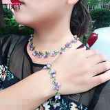 Blueberry Cranberry Stone Lapis Lazuli Necklace Jewelry for Women