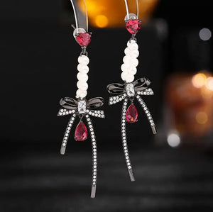 Fairy Love Pearl Drop Earrings, High-End Women Ear Jewelry