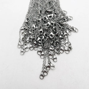 Stainless Steel Necklace Cords Chain 45cm+5cm with Lobster Clasp 100pc
