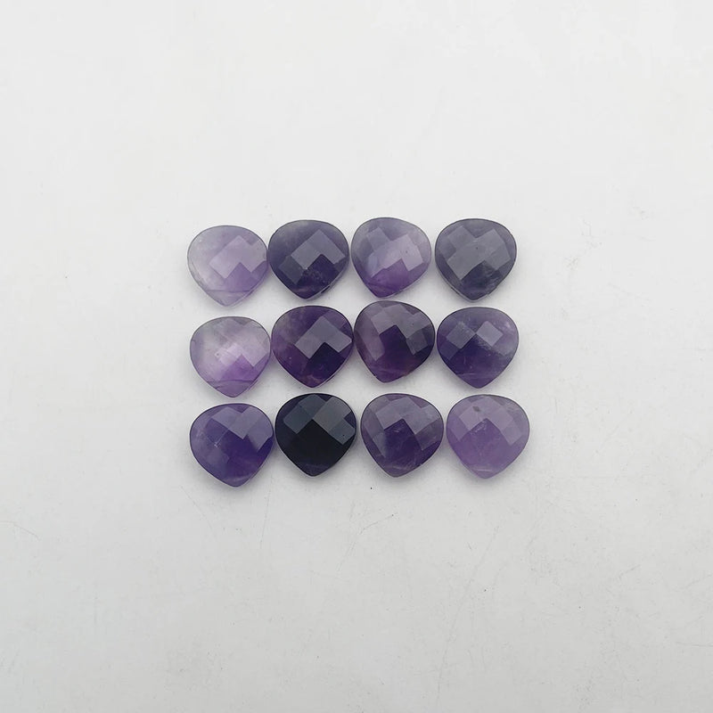 12pc Natural Amethyst Stone Water Drop Loose Bead for Jewelry Making
