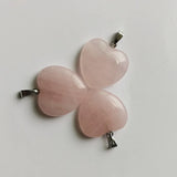 12pcs Natural Stone Quartz Rose Charms Heart Pendant for Necklace Making