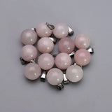 14MM Quartz Rose Round Ball Pendants for Jewelry Making