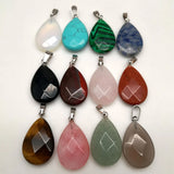 16x23MM Natural Stone Water Drop Pendants Necklace 12pcs