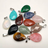 16x23MM Natural Stone Water Drop Pendants Necklace 12pcs