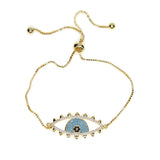 Evil Eye Bracelet Pave CZ Eye Chain Bracelet