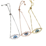 Evil Eye Bracelet Pave CZ Eye Chain Bracelet