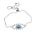 Evil Eye Bracelet Pave CZ Eye Chain Bracelet