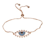 Evil Eye Bracelet Pave CZ Eye Chain Bracelet