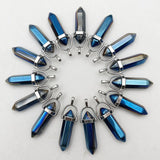 24pc Yellow Rainbow Glass Pendant for Jewelry Making Reiki Chakra