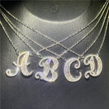 English Letter Necklace 5A Zircon 925 Sterling Silver Short Clavicle Chain
