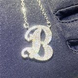 English Letter Necklace 5A Zircon 925 Sterling Silver Short Clavicle Chain