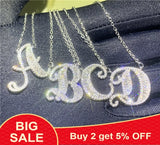 English Letter Necklace 5A Zircon 925 Sterling Silver Short Clavicle Chain