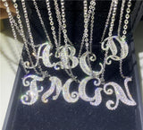 English Letter Necklace 5A Zircon 925 Sterling Silver Short Clavicle Chain