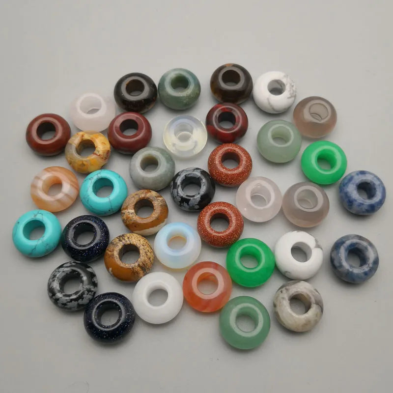36Pcs Mixed Natural Stone Round Beads for Jewelry Making Necklace Earrings