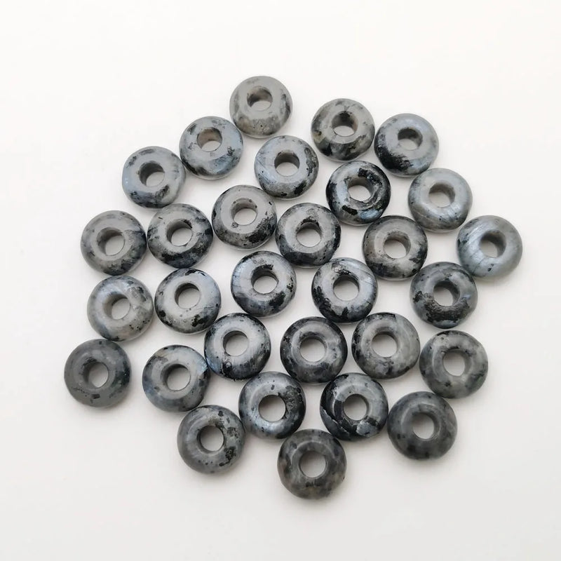 36Pcs Natural Stone Round ShimmerStone 14x8mm Beads for Jewelry Making