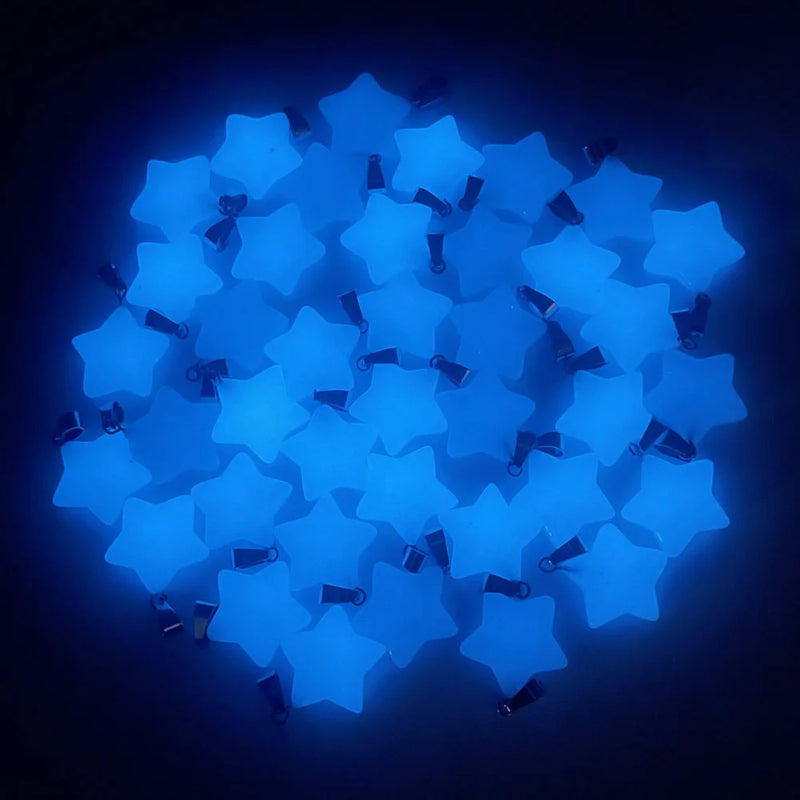 50pc Luminous stars stone Pendant necklace for Jewelry making