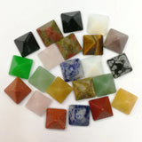 50pcs Mixed Natural Stone Pyramid Cabochons for Jewelry Making