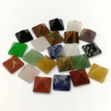 50pcs Mixed Natural Stone Pyramid Cabochons for Jewelry Making