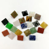 50pcs Mixed Natural Stone Pyramid Cabochons for Jewelry Making