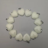 50pcs Glow Green Dark Luminous Heart Stone Pendants & Necklaces
