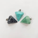 6pcs Natural Stone Pendulum Pendants Necklace Jewelry Making Mixed Charm