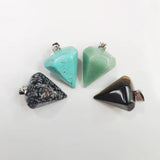 6pcs Natural Stone Pendulum Pendants Necklace Jewelry Making Mixed Charm
