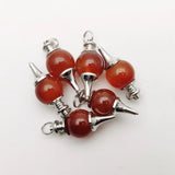 6pcs Red Agates Dowsing Pendulum Charm Pendant for Divination