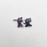 6pcs Small Dolphin Amethyst Natural Stone Pendants for Jewelry Making