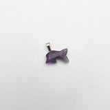 6pcs Small Dolphin Amethyst Natural Stone Pendants for Jewelry Making