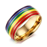 8mm Rainbow Stainless Steel Wedding Rings