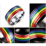 8mm Rainbow Stainless Steel Wedding Rings